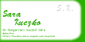 sara kuczko business card