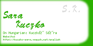 sara kuczko business card